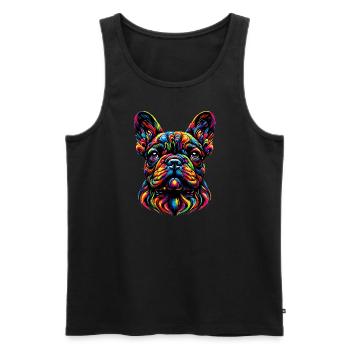 Französische Bulldogge - Männer Premium Bio Tank Top - Schwarz - Vorne - Michal (187cm)