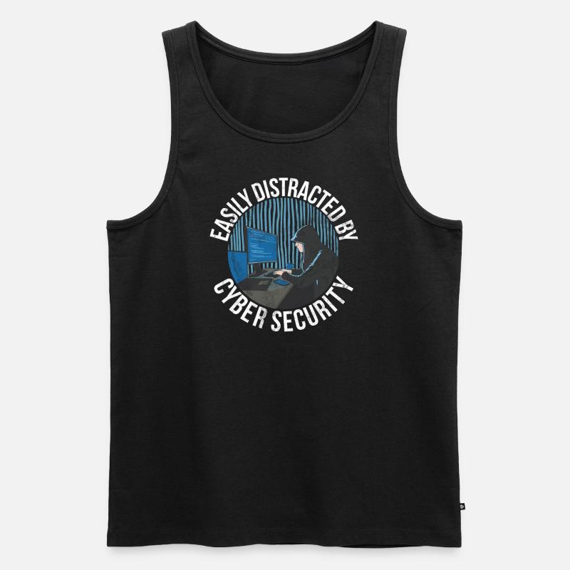 Cyber security hacker hacking - Men's Premium Organic Tank Top - black