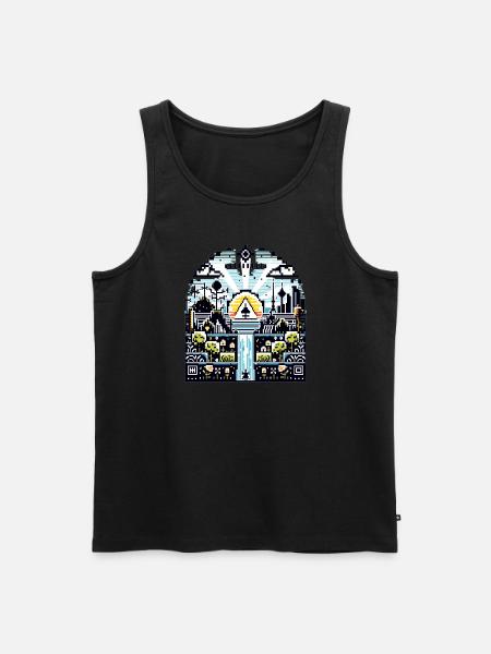 Retro-Videospiel-Pixelkunst - Männer Premium Bio Tank Top - Schwarz
