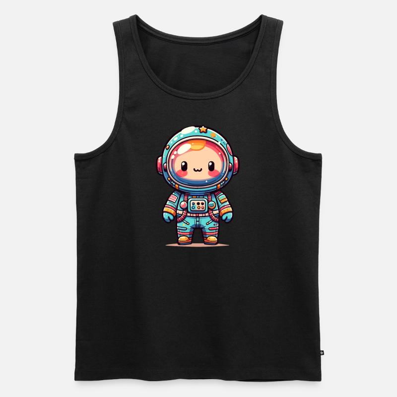 kindlich gestalteten Raumfahrer - Männer Premium Bio Tank Top - Schwarz