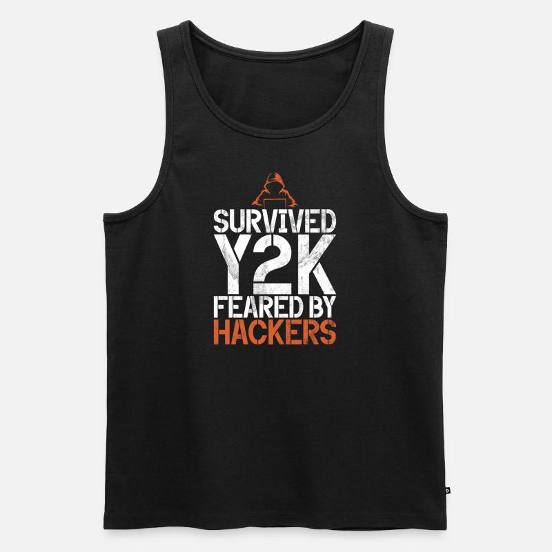 Cyber security hacker hacking - Men's Premium Organic Tank Top - black