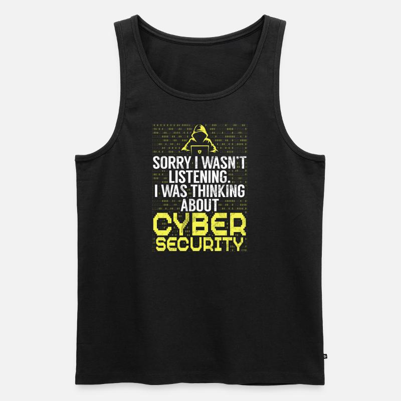 Cyber security hacker hacking - Men's Premium Organic Tank Top - black