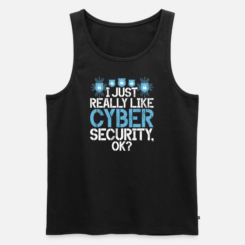 Cyber security hacker hacking - Men's Premium Organic Tank Top - black
