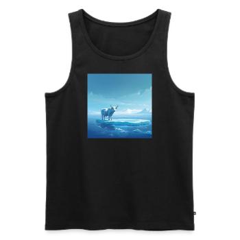 Kuh auf dem Eis - Männer Premium Bio Tank Top - Schwarz - Vorne - AI Model Male 178 light (178cm)