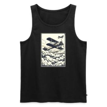 Vintage Airplane Poster - Men's Premium Organic Tank Top - black - Front - Michal (187cm)
