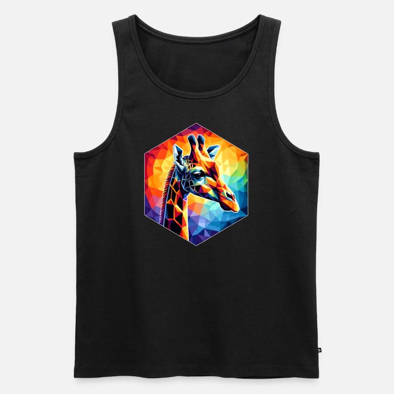 Giraffe in Polygonendarstellung - Männer Premium Bio Tank Top - Schwarz