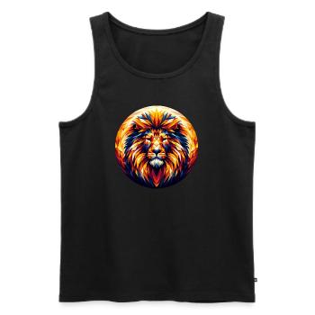 Lion in polygon illustration - Men's Premium Organic Tank Top - black - Front - AI Model Male 178 light (178cm)