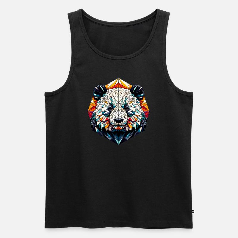Panda dans la représentation polygonale - Débardeur bio Premium Homme - noir