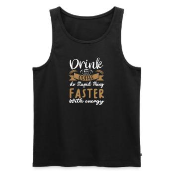 Coffee - Men's Premium Organic Tank Top - black - Front - AI Model Male 178 light (178cm)