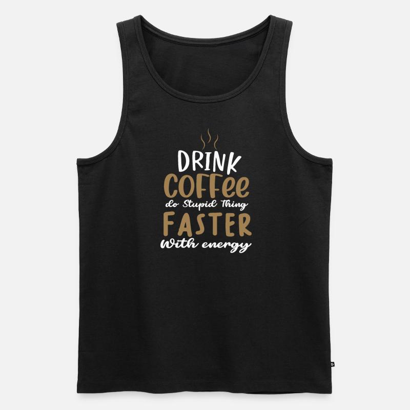 Kaffee - Männer Premium Bio Tank Top - Schwarz