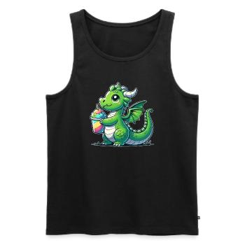 Dragon avec de la glace de boue - Débardeur bio Premium Homme - noir - Devant - Michal (187cm)