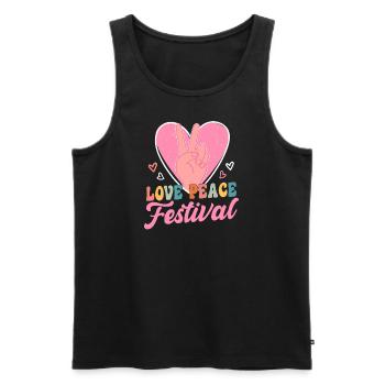 Love.Peace.Festival - Men's Premium Organic Tank Top - black - Front - Michal (187cm)