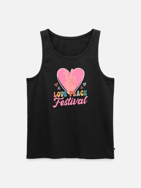 Love.Peace.Festival - Men's Premium Organic Tank Top - black