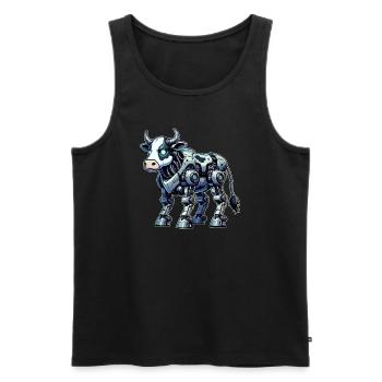 Kuh Roboter, Kuh-Roboter, Robokuh - Männer Premium Bio Tank Top - Schwarz - Vorne - AI Model Male 178 light (178cm)