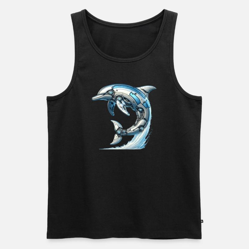 Robot Dauphin, Robot Dauphin - Débardeur bio Premium Homme - noir