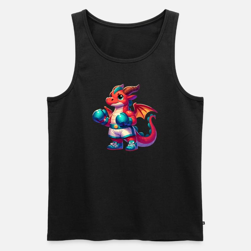 Drache Boxer - Männer Premium Bio Tank Top - Schwarz