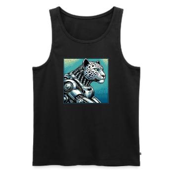 Leopard Robot - Men's Premium Organic Tank Top - black - Front - AI Model Male 178 light (178cm)