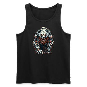 Bär Roboter - Männer Premium Bio Tank Top - Schwarz - Vorne - AI Model Male 178 light (178cm)