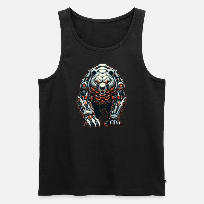 Bär Roboter - Männer Premium Bio Tank Top - Schwarz