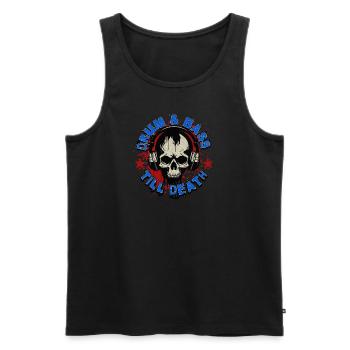 Drum and Bass Shirt - DNB bis in den Tod - Männer Premium Bio Tank Top - Schwarz - Vorne - Michal (187cm)