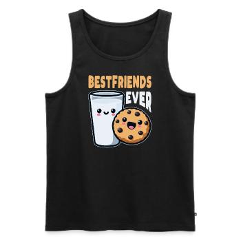 Milk And Cookies Bestfriends Ever Funny Morning - Men's Premium Organic Tank Top - black - Front - AI Model Male 178 light (178cm)