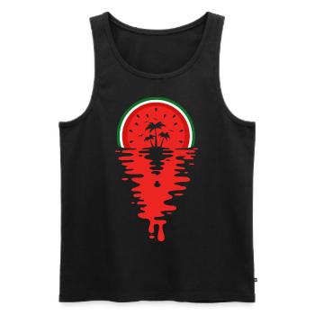 Sunset Watermelon Juice - Men's Premium Organic Tank Top - black - Front - AI Model Male 178 light (178cm)