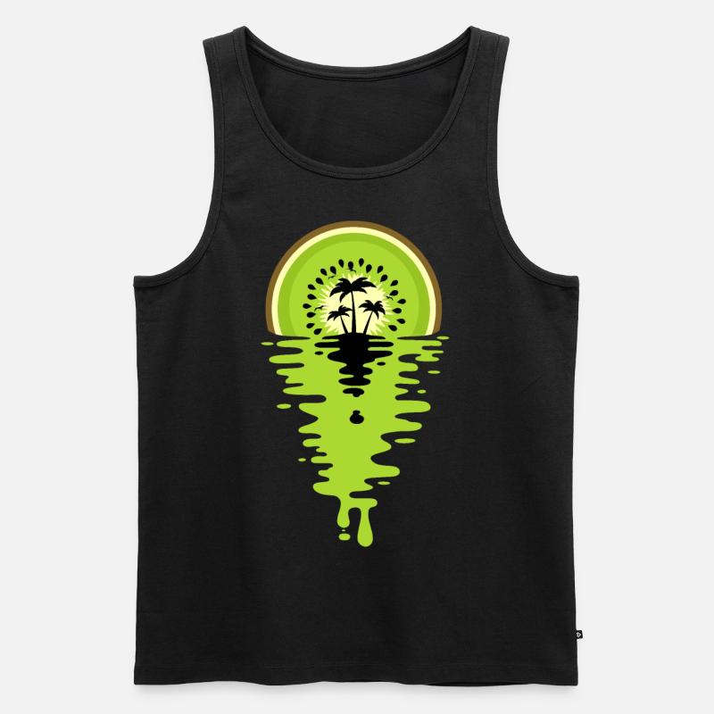 Sunset Kiwi Saft - Männer Premium Bio Tank Top - Schwarz