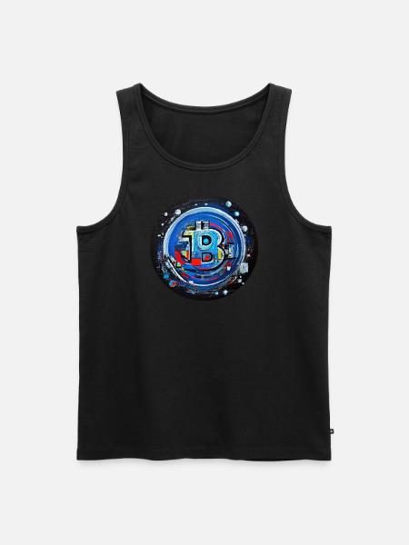 bitcoin abstract blue - Männer Premium Bio Tank Top - Schwarz