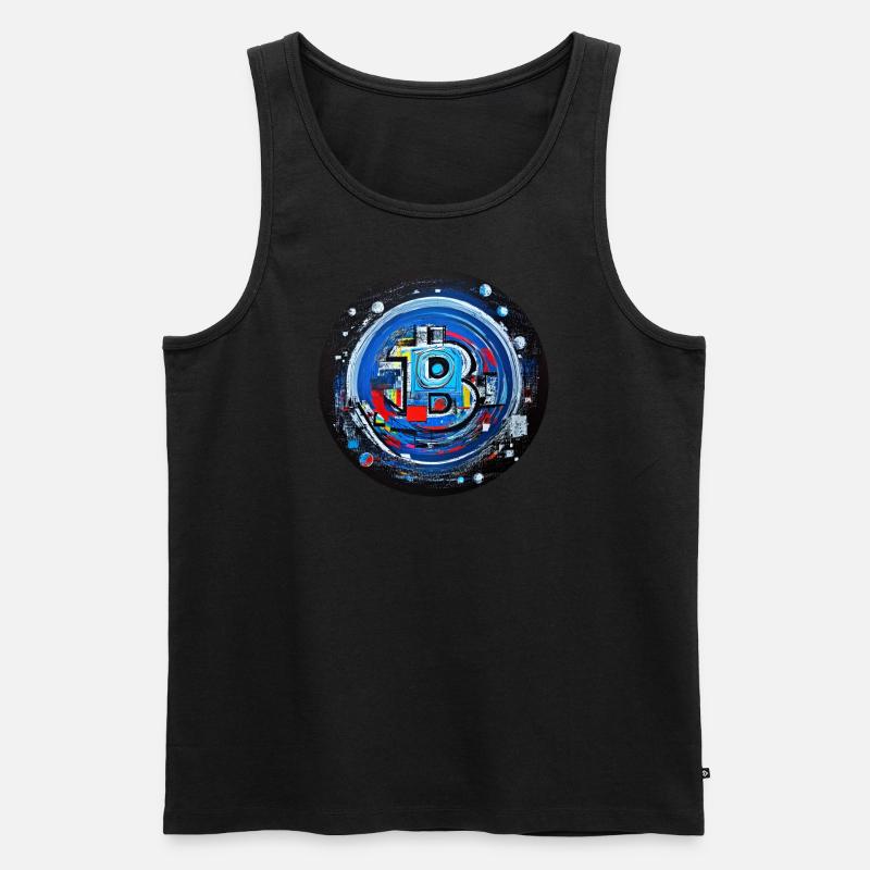 bitcoin abstract blue - Männer Premium Bio Tank Top - Schwarz