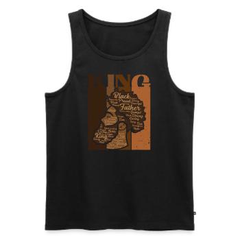 King Father Melanin African American juneteenth - Men's Premium Organic Tank Top - black - Front - Michal (187cm)