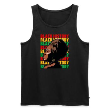 Juneteenth black history 1865 melaning african - Men's Premium Organic Tank Top - black - Front - AI Model Male 178 light (178cm)