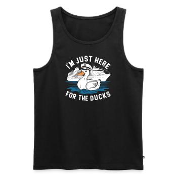 I'm Just Here for the Ducks Funny Ducks Cruisin - Men's Premium Organic Tank Top - black - Front - AI Model Male 178 light (178cm)