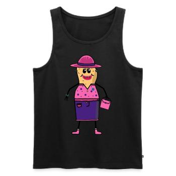 Erdnuss Frau Fräullein weiblich Traumfrau Nuss - Männer Premium Bio Tank Top - Schwarz - Vorne - AI Model Male 178 light (178cm)