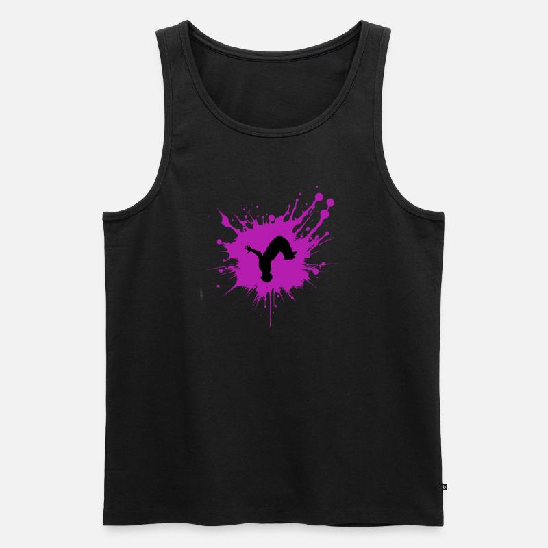 Splash Parkour TShirt - Männer Premium Bio Tank Top - Schwarz