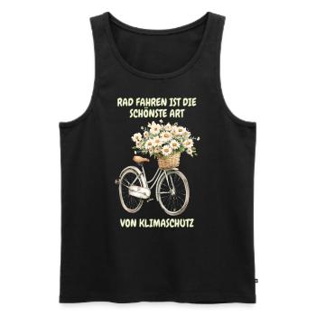 Rad fahren ist die schönste Art von Klimaschutz - Männer Premium Bio Tank Top - Schwarz - Vorne - Michal (187cm)