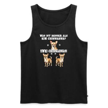 Was ist besser als ein Chihuahua? Zwei Chihuahua - Männer Premium Bio Tank Top - Schwarz - Vorne - Michal (187cm)