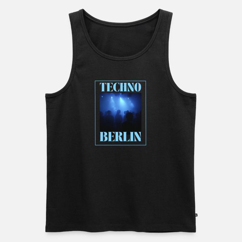 Berlin Techno - Männer Premium Bio Tank Top - Schwarz