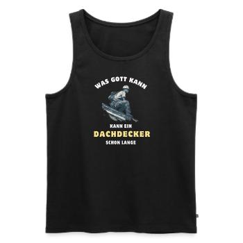 Couvreur rétro vintage drôle dicton - Débardeur bio Premium Homme - noir - Devant - Michal (187cm)