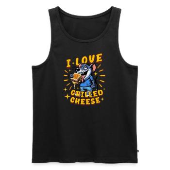 Ich liebe gegrillten Käse - Männer Premium Bio Tank Top - Schwarz - Vorne - Michal (187cm)