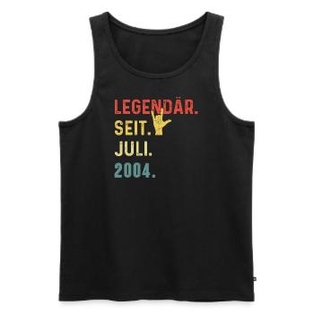 20th Birthday Man Woman Legendary Since July 2004 - Männer Premium Bio Tank Top - Schwarz - Vorne - Michal (187cm)