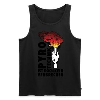 Pyrotechnik ist doch kein Verbrechen Ultras Pyro - Männer Premium Bio Tank Top - Schwarz - Vorne - Michal (187cm)