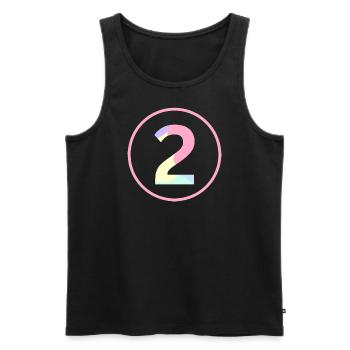 Pastel "Two" 2 - ApriNoeScor - Men's Premium Organic Tank Top - black - Front - AI Model Male 178 light (178cm)