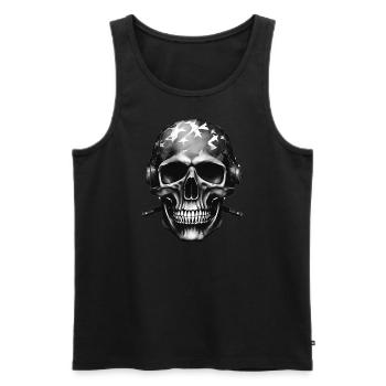 Totenschädel Fallout2 - Männer Premium Bio Tank Top - Schwarz - Vorne - AI Model Male 178 light (178cm)