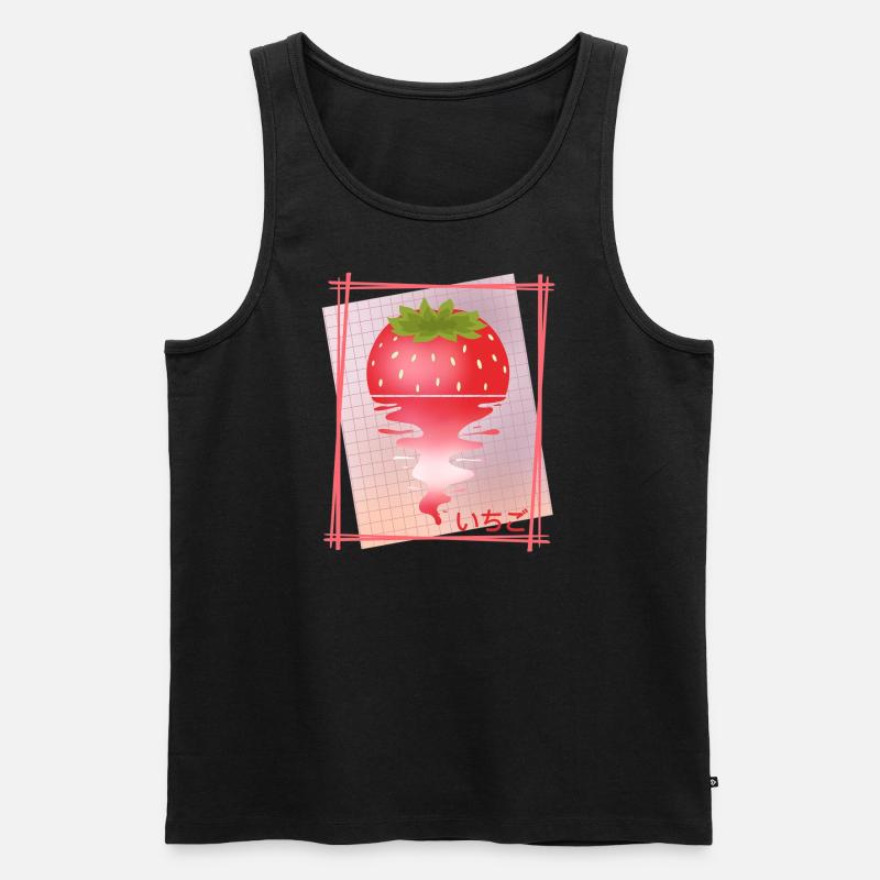 Strawberry Sunset Tee - Männer Premium Bio Tank Top - Schwarz