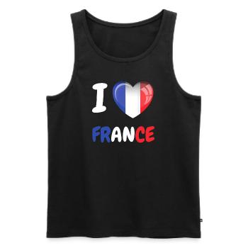 TSHIRT FRANCE MAILLOT FOOTBALL EQUIPE FAN CADEAU T - Débardeur bio Premium Homme - noir - Devant - Michal (187cm)