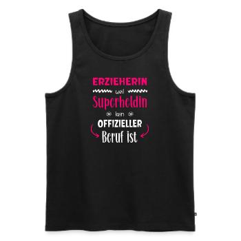 Erzieherin Superheldin - Männer Premium Bio Tank Top - Schwarz - Vorne - Michal (187cm)