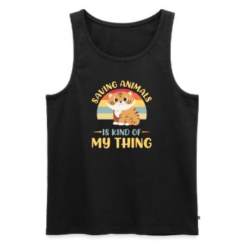Saving Animals Is Kind Of My Thing - Men's Premium Organic Tank Top - black - Front - AI Model Male 178 light (178cm)