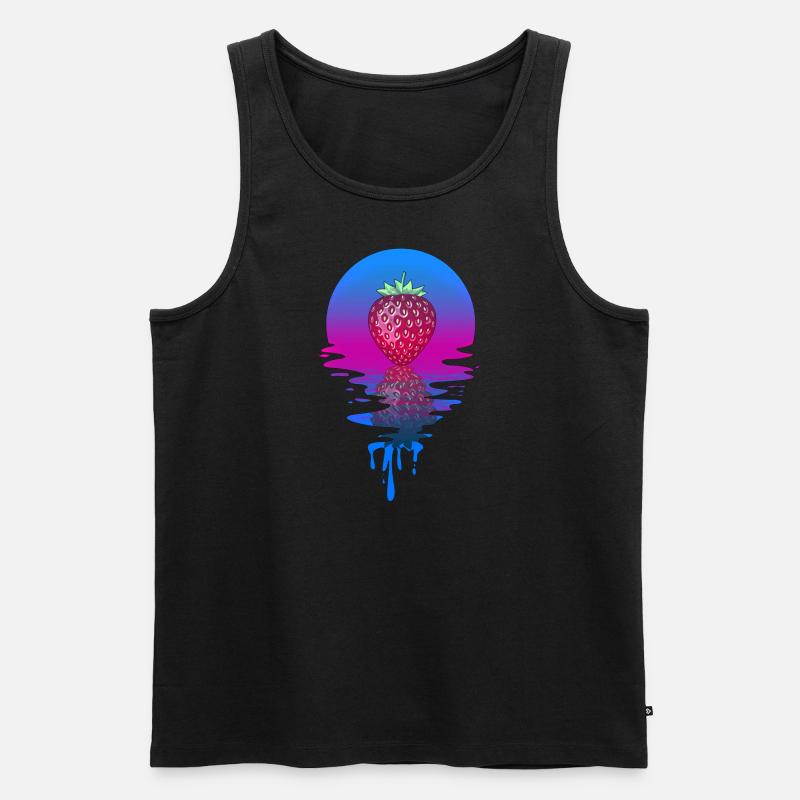 Sunset Strawberry - Männer Premium Bio Tank Top - Schwarz