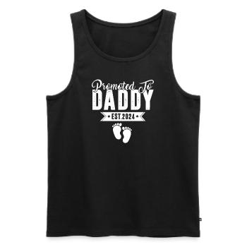 Promu à Daddy Est 2024 Cadeau de bébé pour le nouveau papa - Débardeur bio Premium Homme - noir - Devant - Michal (187cm)