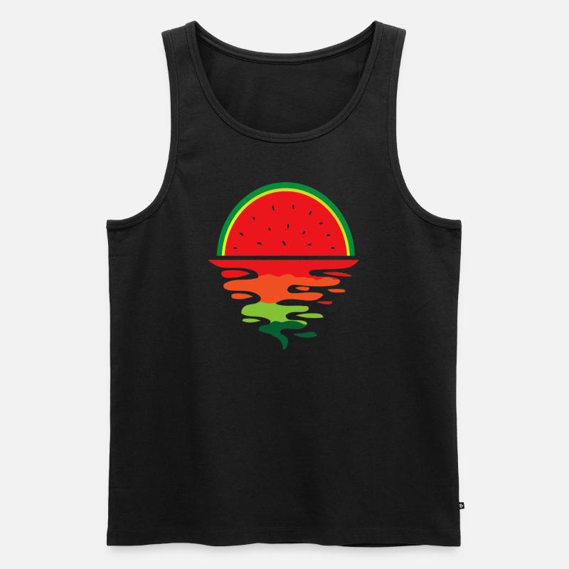 Watermelon Sunset - Männer Premium Bio Tank Top - Schwarz